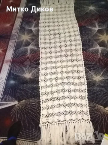Шал плетен на една кука нов 186 см с ресните -те са по 17см, снимка 6 - Декорация за дома - 49680928