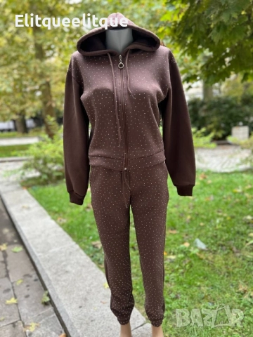 ватиран дамски екип с камъни