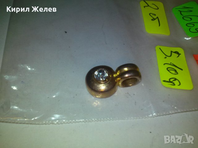 ПОЗЛАТЕН МЕДАЛЬОН с ДИАМАНТ ЦИРКОН СКЪП. КАМЪК СТАР БРОНЗОВ с ПОЗЛАТА 12665, снимка 6 - Колиета, медальони, синджири - 29815074