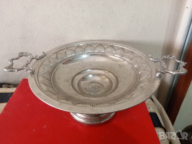 Посребрена фруктиера,купа,панер в стил арт нуво