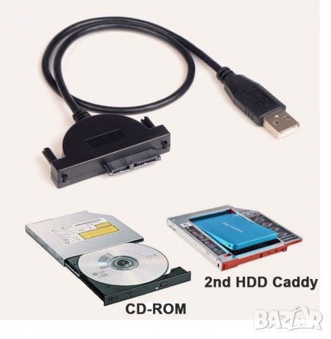 Адаптер за Втори Диск HDD SSD Лаптопи Dell Studio 1535 1536 1537 1555 1557 1558 1559 и много други, снимка 8 - Части за лаптопи - 30803074