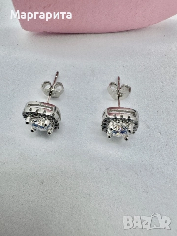 Сребърни обеци с мойсанит (диамант) 0.5 карата, снимка 2 - Обеци - 51630760