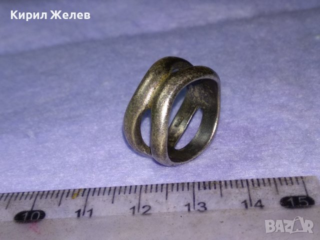 СТАР СРЕБЪРЕН АЖУРЕН ВИНТИДЖ АРТ ПРЪСТЕН ОКСИДИРАНО СРЕБРО 925 ПРОБА 40013, снимка 8 - Пръстени - 42843735
