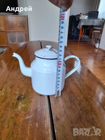 Стар емайлиран чайник #82, снимка 3 - Други ценни предмети - 52204285
