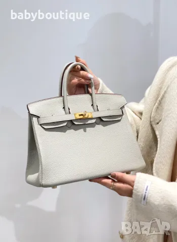 Hermes Birkin Pearl Gray, снимка 5 - Чанти - 48077316