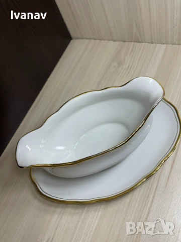 Suisse Langenthal порцеланова сосиера 1957г., снимка 2 - Антикварни и старинни предмети - 53983171