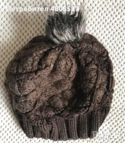 Кафява зимна шапка, снимка 4 - Шапки - 54358963