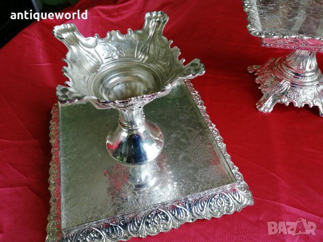 Комплект Големи БАРОКОВИ Подноси , Купи , Фруктиери, снимка 4 - Антикварни и старинни предмети - 29111233