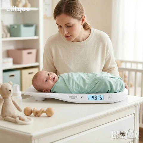 Бебешка електронна везна Camry – Прецизно измерване до 20 кг с HOLD функция и LCD дисплей, снимка 3 - Друга електроника - 54348948
