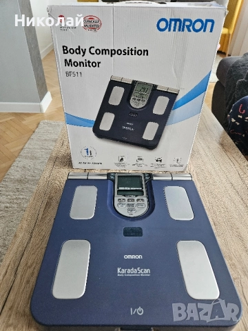 Кантар Omron BF511 уред за измерване на телесни мазнини, снимка 3 - Друга електроника - 52236455