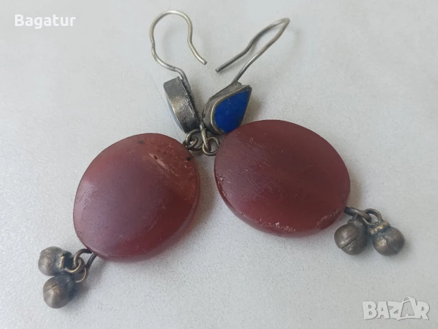 Етно обеци,карнеол,лапис,сачан,винтидж,трепка,арпалии,камък,османски,99к 