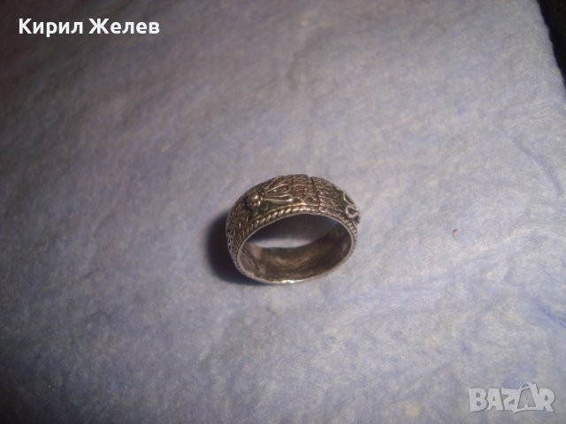 СТАРИНЕН СРЕБЪРЕН РЯДЪК РЪЧНО ПРАВЕН ПРЪСТЕН с ПЕЧАТ на МАЙСТОРА КОЛЕКЦИОНЕРСКИ УНИКАТ 28763, снимка 8 - Антикварни и старинни предмети - 37277521