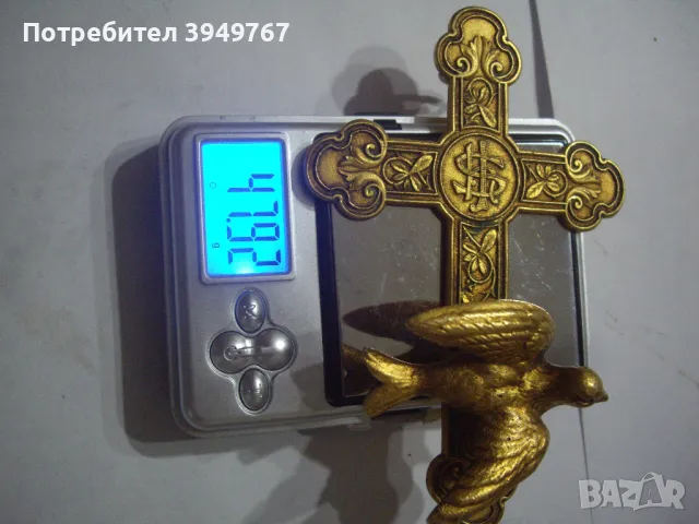 Стармасивен,позлатен кръст., снимка 4 - Антикварни и старинни предмети - 49623513