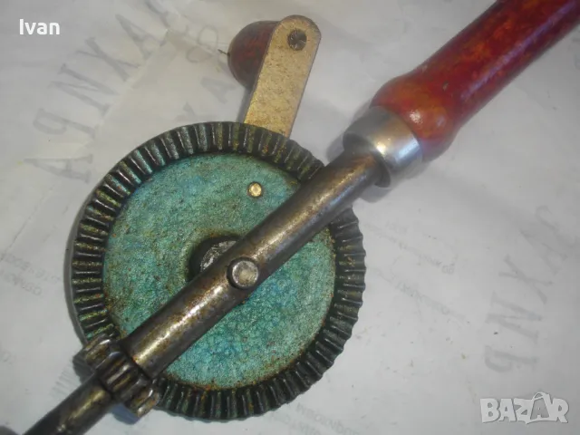 280мм/захват 0,5-10мм РЕТРО ВИНТИДЖ СТАРО КАЧЕСТВО НЕМСКА РЪЧНА ДРЕЛКА БОРМАШИНА МАТКАП ОТЛИЧНА, снимка 6 - Бормашини - 48413601
