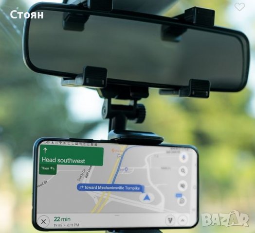 Универсална поставка за мобилен телефон за огледало за задно виждане, снимка 3 - Аксесоари и консумативи - 40050744