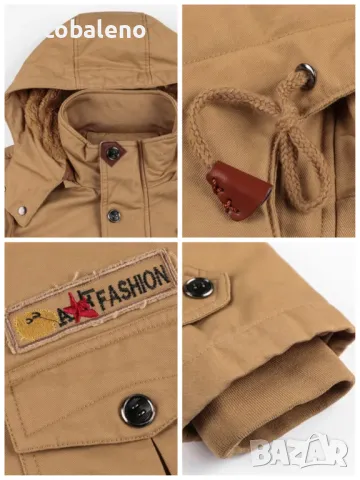 Мъжко зимно яке със средна дължина и качулка, 3цвята , снимка 6 - Якета - 47325231