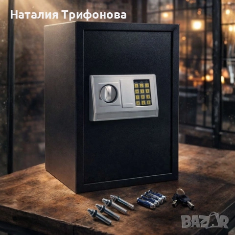 Електронен сейф 43L с аварийни ключове и монтажни болтове – Сигурност и защита за ценни вещи, снимка 4 - Друга електроника - 53211552