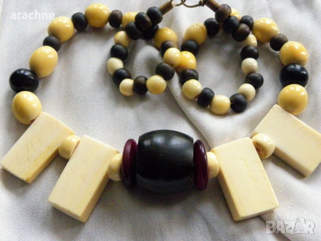 Гердан от слонова кост и рог на африкански бивол, снимка 7 - Колиета, медальони, синджири - 40011706