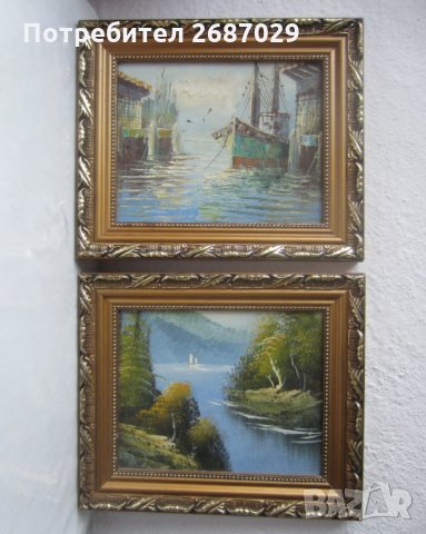 Пейзаж, море, кораб, чайка картина с рамка , снимка 7 - Картини - 31106928