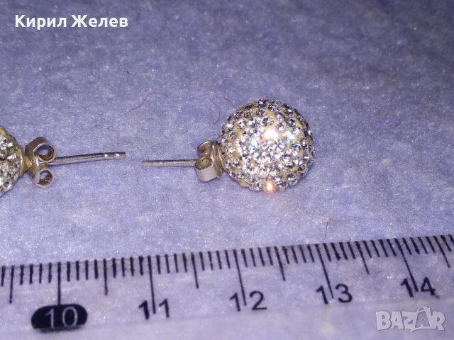 СРЕБЪРНИ СНЕЖИНКИ - ФЕШЪН АРТ ОБЕЦИ ТОПЧЕТА СРЕБРО 925 Част От КОМПЛЕКТ с БЯЛ ЕМАЙЛ и КРИСТАЛИ 36400, снимка 13 - Обеци - 39568509