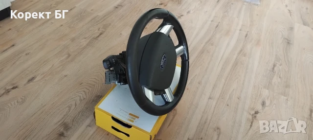 Мултифункционален волан с аербег airbag и лентов кабел + лост за мигачи/чистачки за Форд Ц-макс, снимка 3 - Части - 51168644