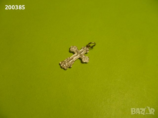 Руско гравирано сребърно кръстче, снимка 2 - Колиета, медальони, синджири - 40396776