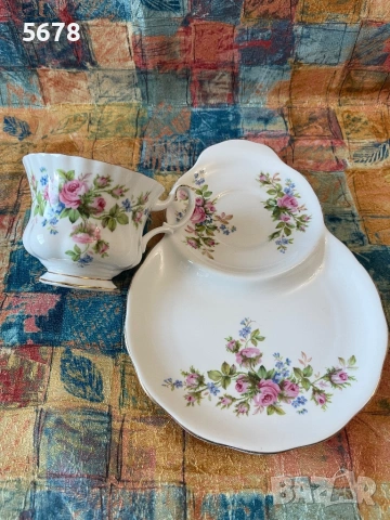 Royal Albert тенис сет Moss Rose, снимка 5 - Антикварни и старинни предмети - 54294557