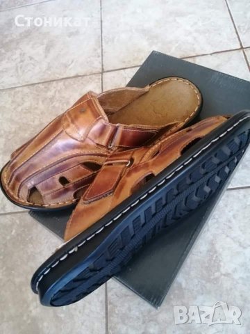 Мъжки чехли ЕСТЕСТВЕНА КОЖА , снимка 3 - Мъжки чехли - 40445863