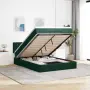 vidaXL Османско легло с матрак Тъмнозелено 140x200cm кадифе, снимка 2