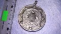 ЕФЕКТЕН ГОЛЯМ СРЕБРИСТ СТИЛИЗИРАН МЕТАЛЕН МЕДАЛЬОН в СТАРИНЕН СТИЛ 34512, снимка 6