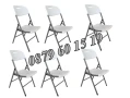 Комплект Сгъваема маса за кетъринг 180/74 см с 6 бр. сгъваеми столове, снимка 6