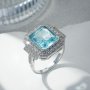Пръстен с аквамарин и циркони, снимка 3