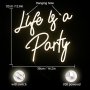 Нова Неонов Знак за Стая "Life is a Party" - USB Захранване Табела надпис, снимка 2