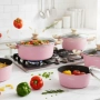 Cheffinger - Розов комплект тенджери, с мраморно покритие, здравословно готвене без залепване, снимка 2