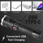 Мощен акумулаторен LED фенер прожектор XHP90 USB зареждане за лов риболов къмпинг палакта планина, снимка 7