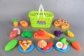 Кошница с пица,плодове и зеленчуци за рязане, снимка 1 - Музикални играчки - 35062674