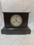 Антикварен  швейцарски каминен часовник-Grenchen-(~1900 г.) Масивен корпус от черен мрамор, снимка 1