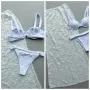 Дамски бански костюм от три части, бикини с дантелена пола , снимка 5
