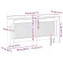 vidaXL Параван за радиатор, бял, 172x19x81,5 см, МДФ, снимка 9