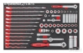 Teng Tools TEFSK57 1/4 и 3/8 57части гидория качествени ключове вложки камъни комплект, снимка 2