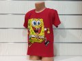 Нова детска червена тениска с дигитален печат Спондж боб, SpongeBob, снимка 2