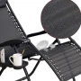 Шезлонг KraftWorld Lagos – Сгъваем, метален, с подлакътници и поставка, снимка 7