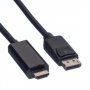 Кабел DisplayPort - HDMI 2м, 4K Черен Digital One SP01256 DP M към HDMI M, снимка 3