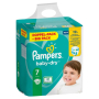 Pampers пелени Baby Dry Size 7 Extra Large (15+ кг), двойна опаковка, 50 бр