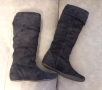 Тъмносини дамски ботуши от естествен велур, номер 39, снимка 2