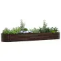 vidaXL Повдигнато легло Кафяво 400 x 80 x 44 cm Стомана, снимка 3