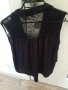 Къса черна блуза с дантела , снимка 3