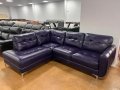 Лилав кожен ъглов диван, снимка 5