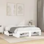 vidaXL Рамка за легло без матрак Бяла 160x200 см инженерно дърво, снимка 2