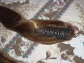 Нова перука /права дълга опашка с шнола в светлокестеняво 68 см , снимка 6